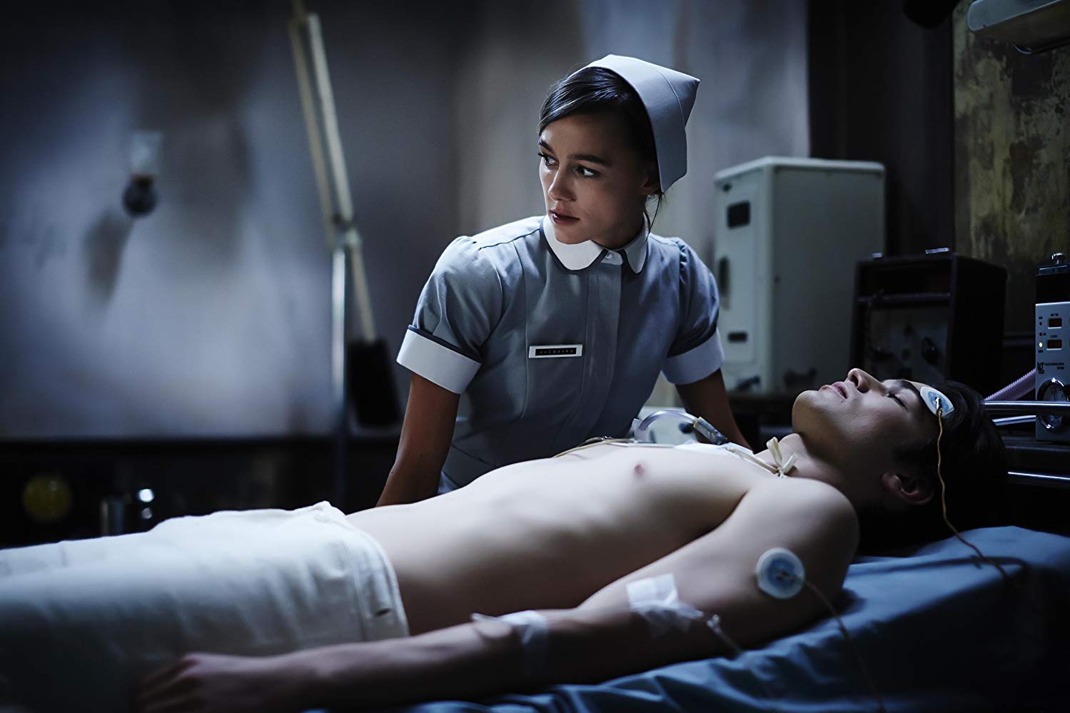 Nurse Sharni Vinson tends the comatose Patrick (Jackson Gallagher) in Patrick (2013)