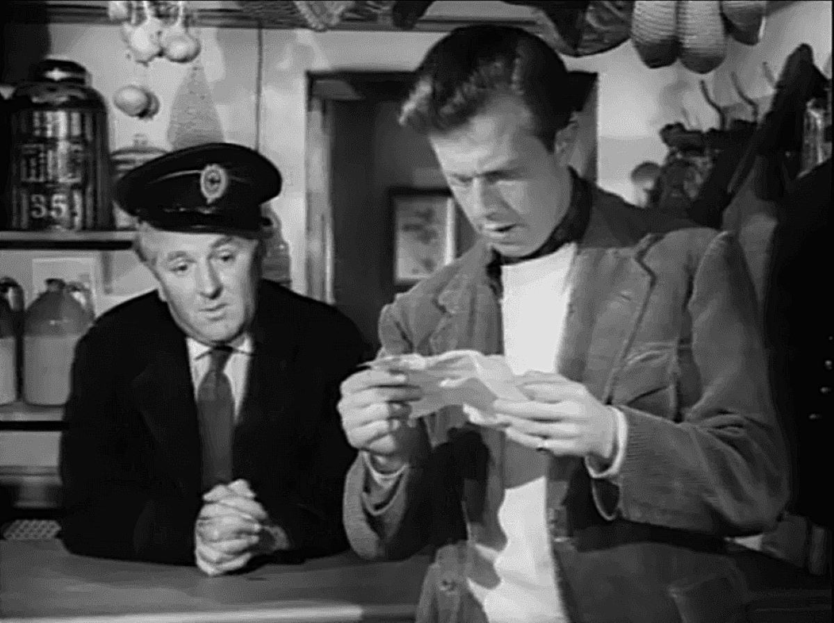 Michael Medwin and Joseph Tomelty in The Oracle (1953)