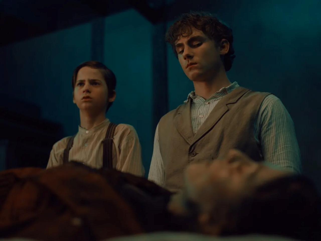 Judah Mackey and Brady Hepner in Abraham's Boys (2025)