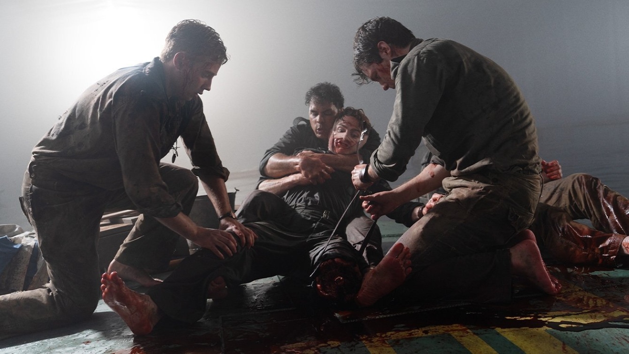 Survival on floating debris in Beast of War (2025)
