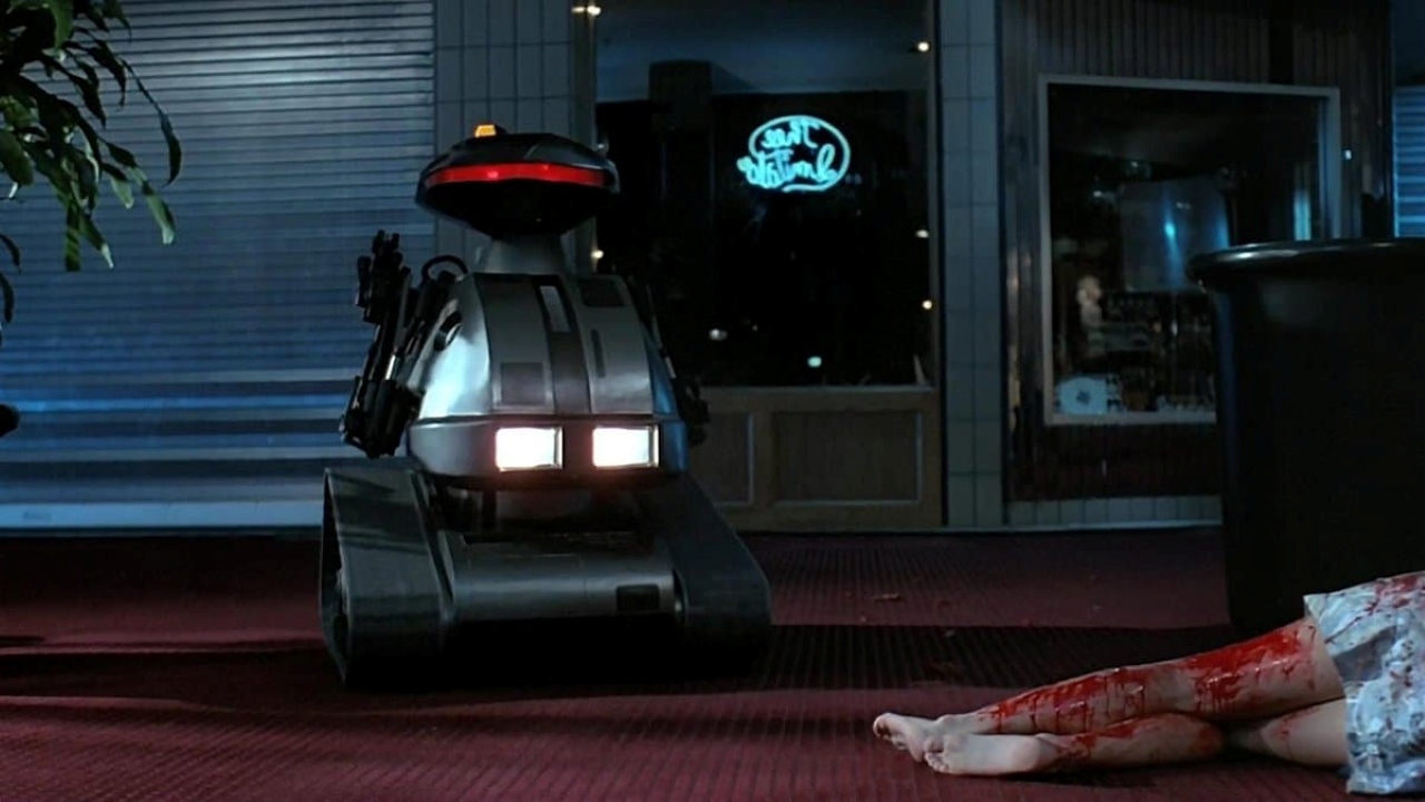 A Prosecutor robot in Chopping Mall (1986)