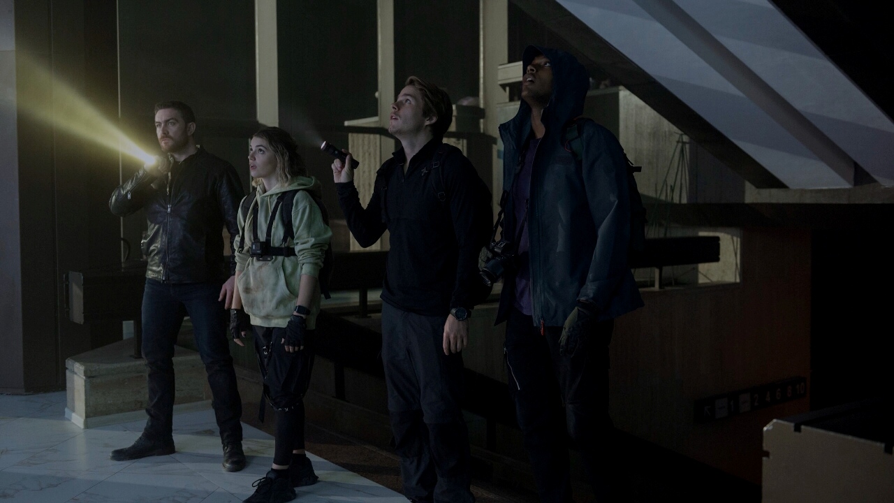 Laurence O’Fuarain, Francesca Reale, Jake Manley, Shane Paul McGhie enter the Paragon hotel in Do Not Enter (2026)