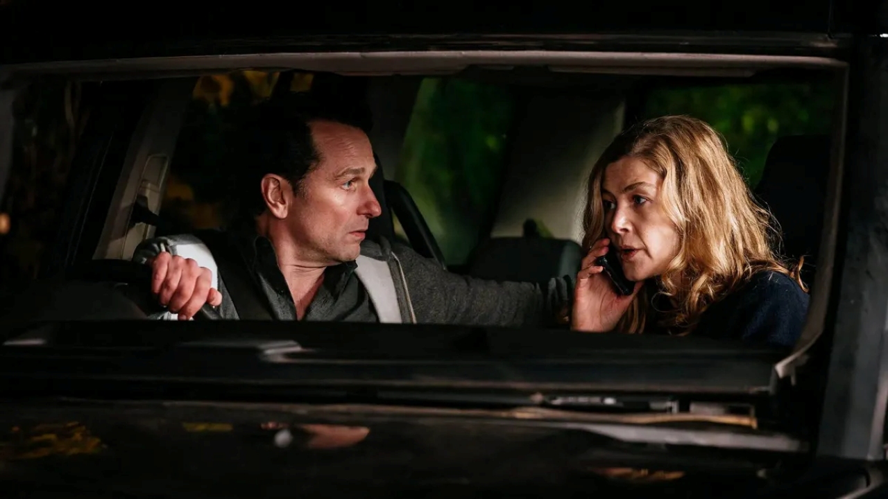 Matthew Rhys and Rosamund Pike in Hallow Road (2025)