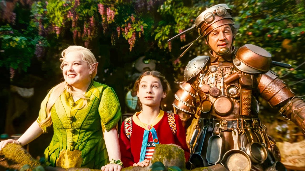 Silky (Nicola Couglan), Fran (Billie Gadsdon) and Saucepan Man (Dustin Demri-Burns) in The Magic Faraway Tree (2026)