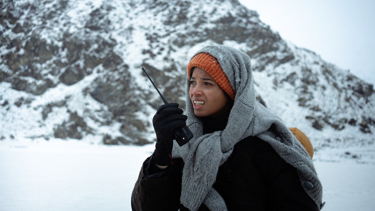 Ella Balinska in the Caucasus Mountain in The Occupant (2025)