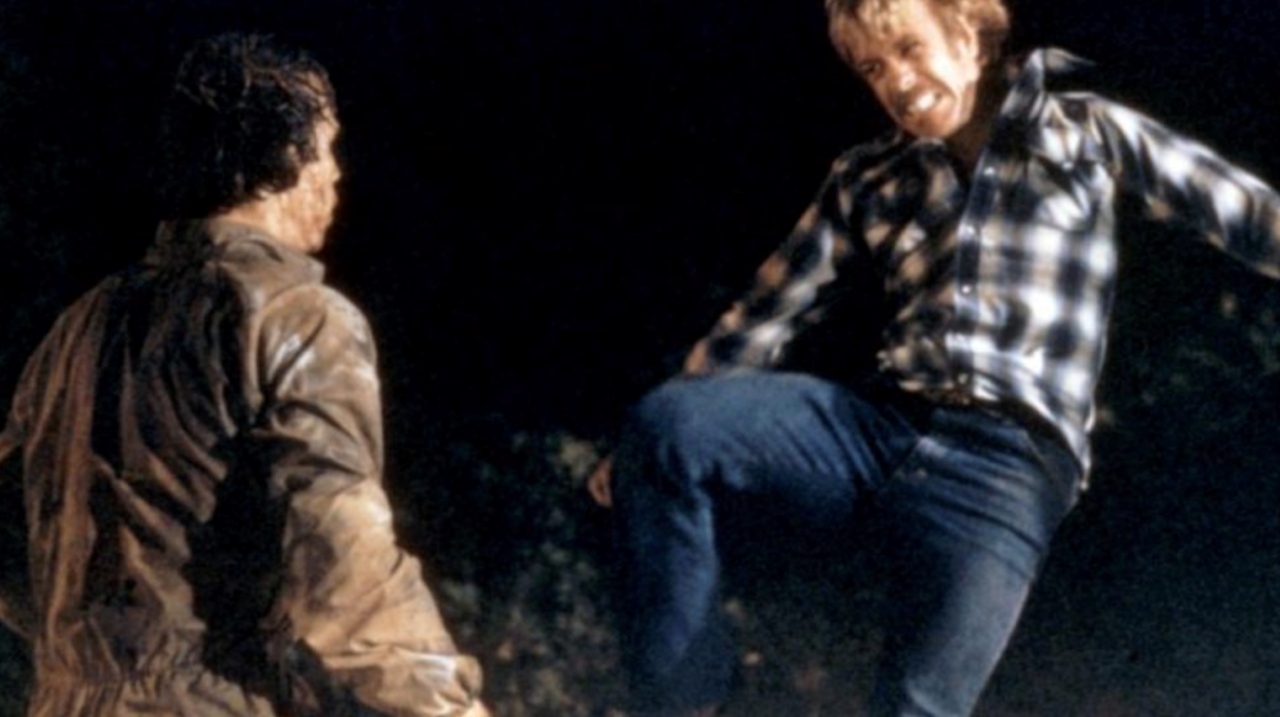 Chuck Norris and Brian Libby in Silent Rage (1982)