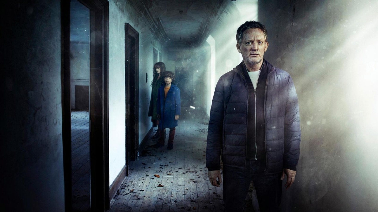 Douglas Henshall, Maryam Hamidi and Woody Norman in The Small Hand: A Ghost Story (2019)