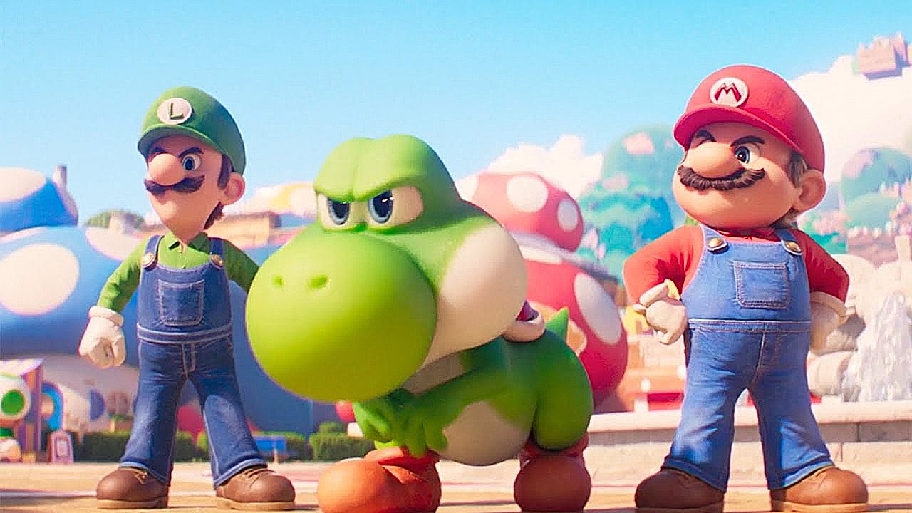 The Super Mario Brothers with Yoshi in The Super Mario Galaxy Movie (2026)