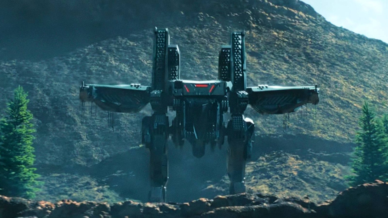 The alien robot in War Machine (2026)