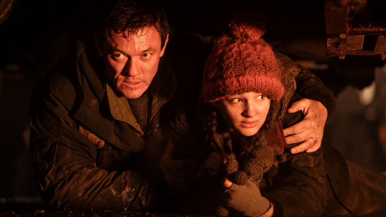Luke Evans and Billie Boullet in Worldbreaker (2025)